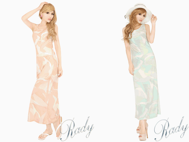 Rady 通販 ミルフルールマーブルコットンマキシワンピース